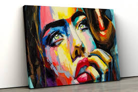 Woman Face Oil Painting Framed Canvas Print Wall Art