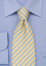 Yellow Ties Light Yellow Tie With Blue Stripes Cheap Neckties Com Light Blue Tie Blue Stripes Yellow Ties