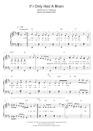 The song is sung in the 1939 film the wizard of oz by the character scarecrow, played by ray bolger, when he meets dorothy, played by judy garland. If I Only Had A Brain Easy Piano Print Sheet Music Now