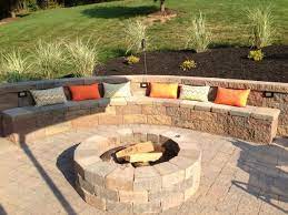 Rectangular blocks make it easy to adjust the layout to a size that works well for your design. Backyard Fire Pit Retaining Wall Novocom Top