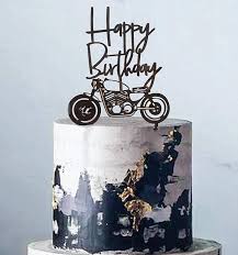 Wanna learn how to make this 3d motor bike cake??? Amazon Com Set Of 2 Jevenis Acrylic Black Motorcycle Cake Topper Scooter Happy Birthday Cake Topper For Man S Birthday Party Or Boy S Birthday Toys Games