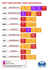 Public School Holidays Singapore 2020 2021 20 Long Weekends