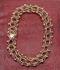 The karatage of the jewelry will tell you what percentage of gold it contains: Handmade 14k Gold Charm Bracelet Pippin Vintage Jewelry