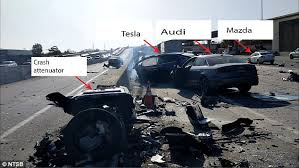All eyes are on tesla once more, after a model s traveling at highway speeds crashed into a parked fire truck in culver city, california earlier this week. Tesla Model 3 On Autopilot Mode Crashes Into Truck In Taiwan Daily Mail Online