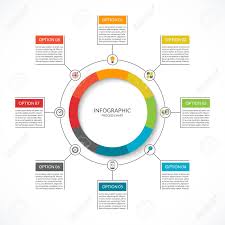 infographic cycle diagram process chart with 8 options vector