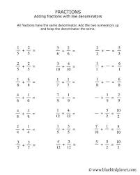 Free Printables For Kids Math Fractions Worksheets Adding And Subtracting Fractions Fractions Worksheets