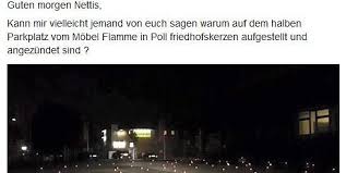 Verwirrung Um Kerzen Meer In Koln Poll Flamme Mobel Grablichter Auf Dem Parkplatz Waren Ein Heiratsantrag Express De