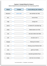 Gestaltendes vortragen und ausdruck üben. Arbeitsblatt Englisch Vokabeln Raetsel Mit Umschreibung Nr 6 Pdf