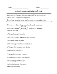 Improve your language arts knowledge with free questions in identify prepositional phrases and thousands of other language arts skills. 15 Grade 5 English Worksheets Prepositions