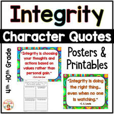Integrity Posters Activities Distance Learning Character Traits Quotes Quote Posters Integrity Quotes Character Quotes