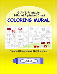 alphabet chart printable 12 panel abc letters coloring wall mural