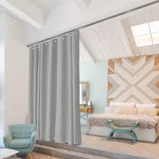Room divider curtains offer flexibility in how interior spaces can be utilized. Buy Room Dividers Now Ceiling Track Room Divider Kit Medium B 9ft Tall X 4ft 6in 6ft Wide Stone White Online In Turkey B0772zyy65