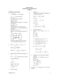 Chapter 2 graphs of functions ii. Form 4 Add Maths Note