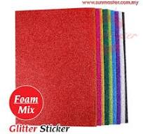 A4 Glitter EVA Foam Sticker (10pcs/pkt) Sticker Sheet ...