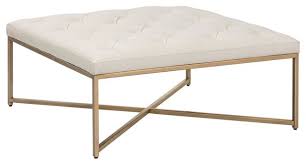 Flash furniture faux leather saddle ottoman. Galila Coffee Table Ottoman Antique Brass Vintage Vanilla Leather Contemporary Footstools And Ottomans By Rustic Home Furnishings Houzz