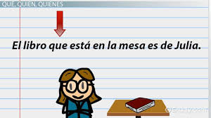 Expressions of place and time in sentences ; Spanish Relative Pronouns Video Lesson Transcript Study Com