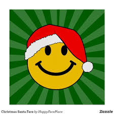 Cute Christmas Santa Happy Face Poster Zazzle Com Face Stickers Smiley Face Smiley