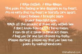 Poems of all kinds on themes such as love, sister, wife, for her, wedding, acrostic, flower, haiku, friendship and more poems are submitted each day. Sorry Poems