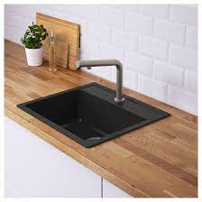 hallviken sink black quartz composite ikea inset best kitchen sinks mini fridge and microwave stand for dorm