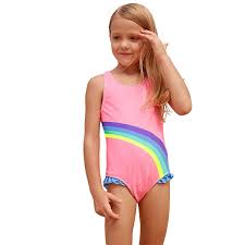 The classic girl's one piece swimsuit fit, with bold prints, cut outs and more. Rainbow Print Baby Swimwear Infant Kids Baby Girl Beach Bikini Streps Swimsuits Girls Bathing Suit One Piece Hot Buy Shiny Girl Hot Bathing Sexy Suits Swimsuits One Piece One Piece Swimsuit Product On