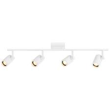 Track Light With 4 Cylinder Spot Lights White Gu10 Base Tr0104 Wh Destination Lighting