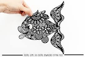 Download Zentangle Fish Paper Cut Svg Dxf Eps Files By Digital Gems Thehungryjpeg Com