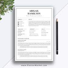 You can find a sample cv for use in the business world, academic settings, or one that lets you focus. Modern Resume Template Simple Cv Template Professional Resume Design Cover Letter Ms Word Instant Download The Abigail Resume Plannermarket Com Best Selling Printable Templates For Everyone