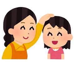 女の子の頭をなでるお母さんのイラスト | かわいいフリー素材集 いらすとや
