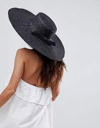 Asos Asos Natural Straw Oversized Floppy Hat With Bow And Size Adjuster Oversized Floppy Hat Black And White Hats Fashion