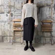 特別セール品】 HYKE【ハイク】 DOESKIN online glamour | (14148) SKIRT MIDI スカート - スカート