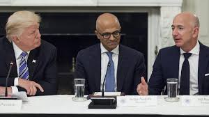 Still married to his wife anupama? Jeff Bezos Satya Nadella And Tim Cook Meet With Trump Photos Puget Sound Business Journal