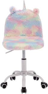 Amazon Com Children S Study Desk Chair Sweat Seats Kids Colorful Chair Cute Animal Computer Rolling Swivel Chair With White Foot Kitchen Dining