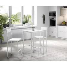 manira ensemble table bar de 2 personnes 2 chaises style contemporain blanc laque l 60 x l 60 c meuble salle a manger table bar table et chaises hautes