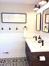Black And White Subway Tile Shower Fresh Farmhouse Bath Black White And Wood Bathroom Ikea Godmorgen And Odensvik Pottery B Rustic Master Bathroom Modern Farmhouse Bathroom Bathrooms Remodel