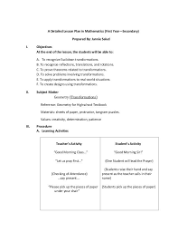 A Detailed Lesson Plan In English English Lesson Plans Lesson Plan In Filipino How To Plan