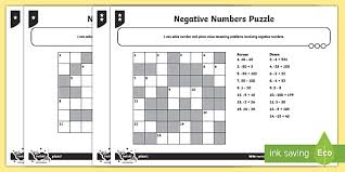 negative number puzzle worksheet worksheet teacher made