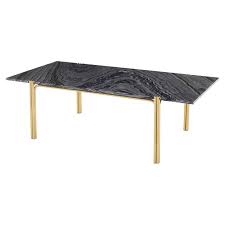 Up top, the circular tabletop is made from clear tempered glass and supports up to 50 lbs. Sussur Black Marble Gold Modern Coffee Table By Nuevo Eurway