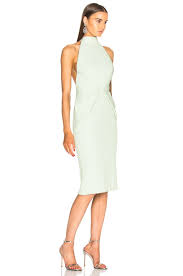 Brandon Maxwell Fold Over Backless Pintucked Cocktail Dress In Pistachio Dresses Cocktail Dress Dresses For Work