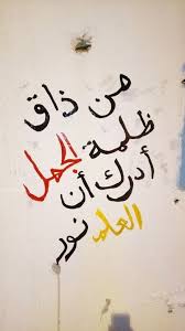 تزين جدران الحي برسومات و عبارات هادفة من ذاق ظلمة الجهل أدرك أن العلم نور مصطفى نور الدين Art Arabic Calligraphy Ibo
