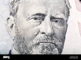 A U.S. fifty 50 dollar bill close up of Grant. High resolution photo Stock  Photo