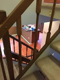 I want to install a wooden handrail on one side of a flight of stairs. Stair Railings Temporary Diy Solution