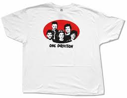 (c) 1d media limited brand new with hang tag!! One Direction Red Oval White T Shirt New Nwt Official 1d Band Music