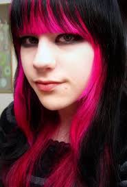 Pink Framed Black Hair Bright Hair Colors Bright Hair Hot Pink Hair