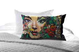 Woman Portrait Graffiti Pillow Cover, Graffiti Pillow Case, Personalized  Gifts, Cubism Cushion Case, Modern Cushion Case, Home Decor,
