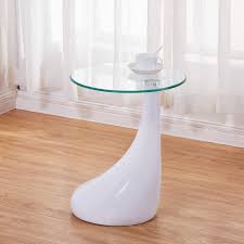 Mitchell gold + bob williams modern oval dining table 6' long x 4' wide. Buy Goldfan White Gloss Glass Side Tables Modern Living Room Sofa End Tables Small Glass Coffee Tables For Office Furniture Online In Turkey B07kk847v5