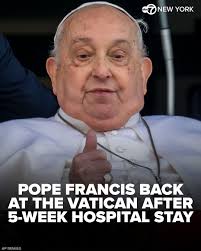 The motorcade carrying the 88-year-old pope entered the Perugino gate into  Vatican City, and Francis was seen in the front passenger seat wearing  nasal tubes.