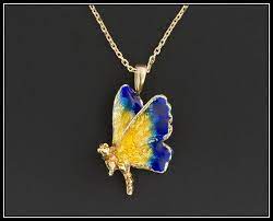 14k Gold Butterfly Charm Necklace Enamel Butterfly Necklace Etsy 14k Gold Chain Butterfly Charm Charm Necklace