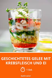 Geschichtetes Gelee Mit Krebsfleisch Und Ei Rezept Gelee Fleisch Brunch Ideen