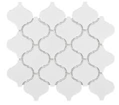 Want to buy best white mosaic backsplash tile? Arabesque Lantern Beacon Matte White Ceramic Mosaic Wall Tile