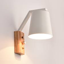 Modern Wooden Led E27 Wood Wall Lamp With White Black Metal Shade Wall Sconce Wall Light Lamparas For Bedroom Bedside Aisle Lamp Sconces Modern Wall Lampwall Lamp Aliexpress